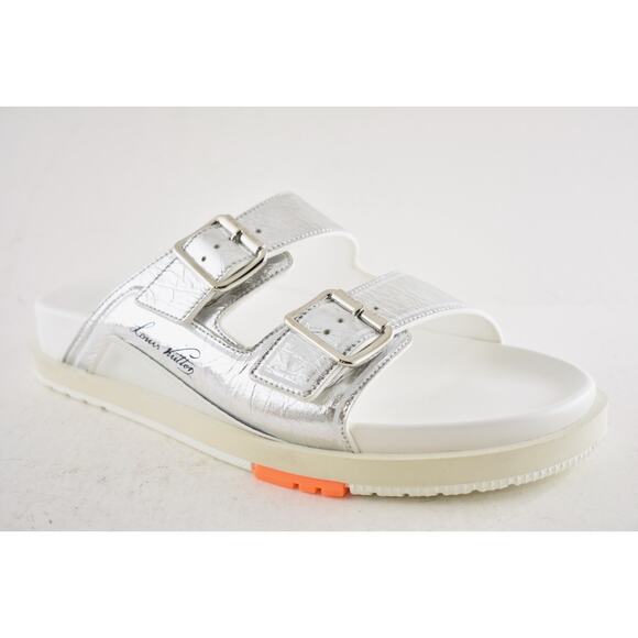 Louis Vuitton Trainer Mule Metallic Silver Buckle Slide Sandal UK 9 US 10 11 - Picture 4 of 16